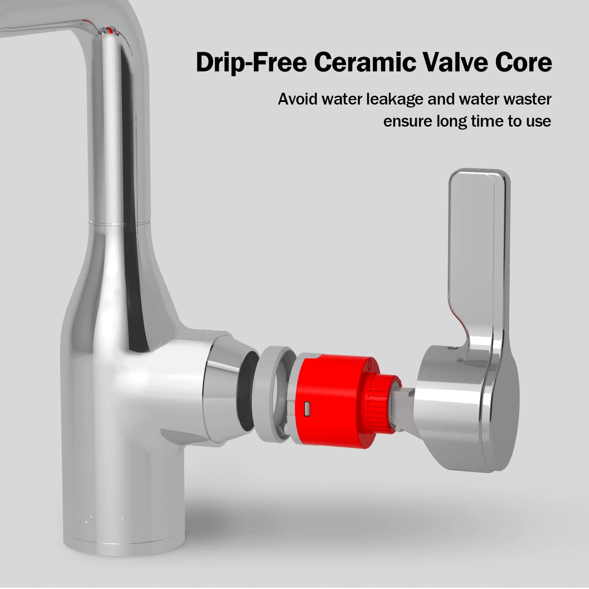 JOMOO Bathroom Faucet, Single-Lever Basin Mixer Deck Mounted Lavatory Tap Basin Mixer Brass Bathroom Sink Fixtures, Chrome
