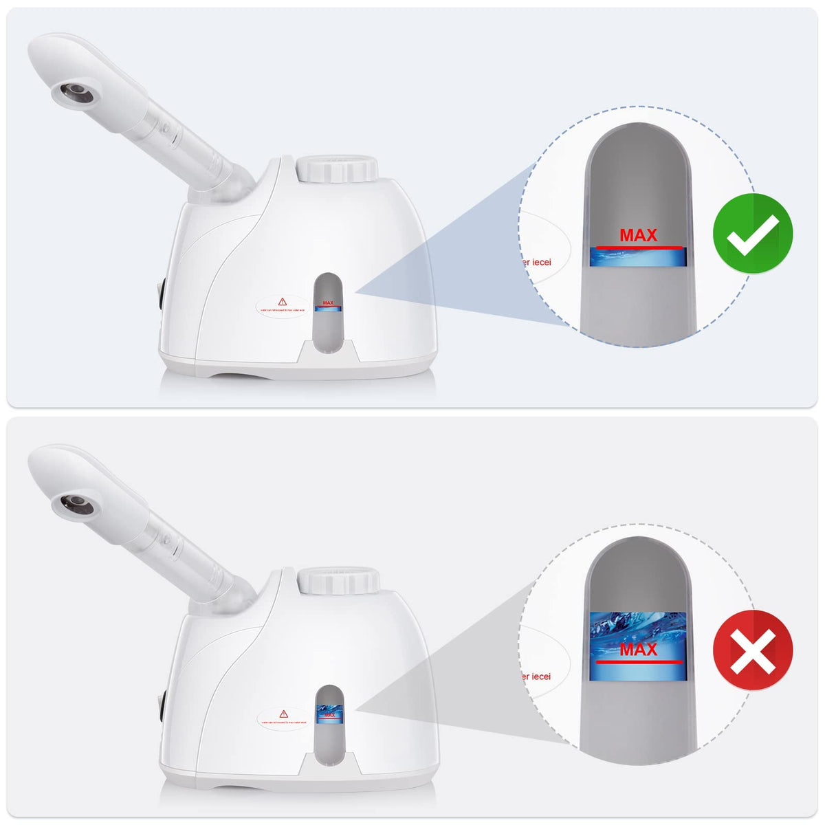 TERRIFI Facial Steamer with Extendable Arm Steaming Warm Mist Humidifier for Face Spa Sinuses Moisturizing, Homeuse or Salon
