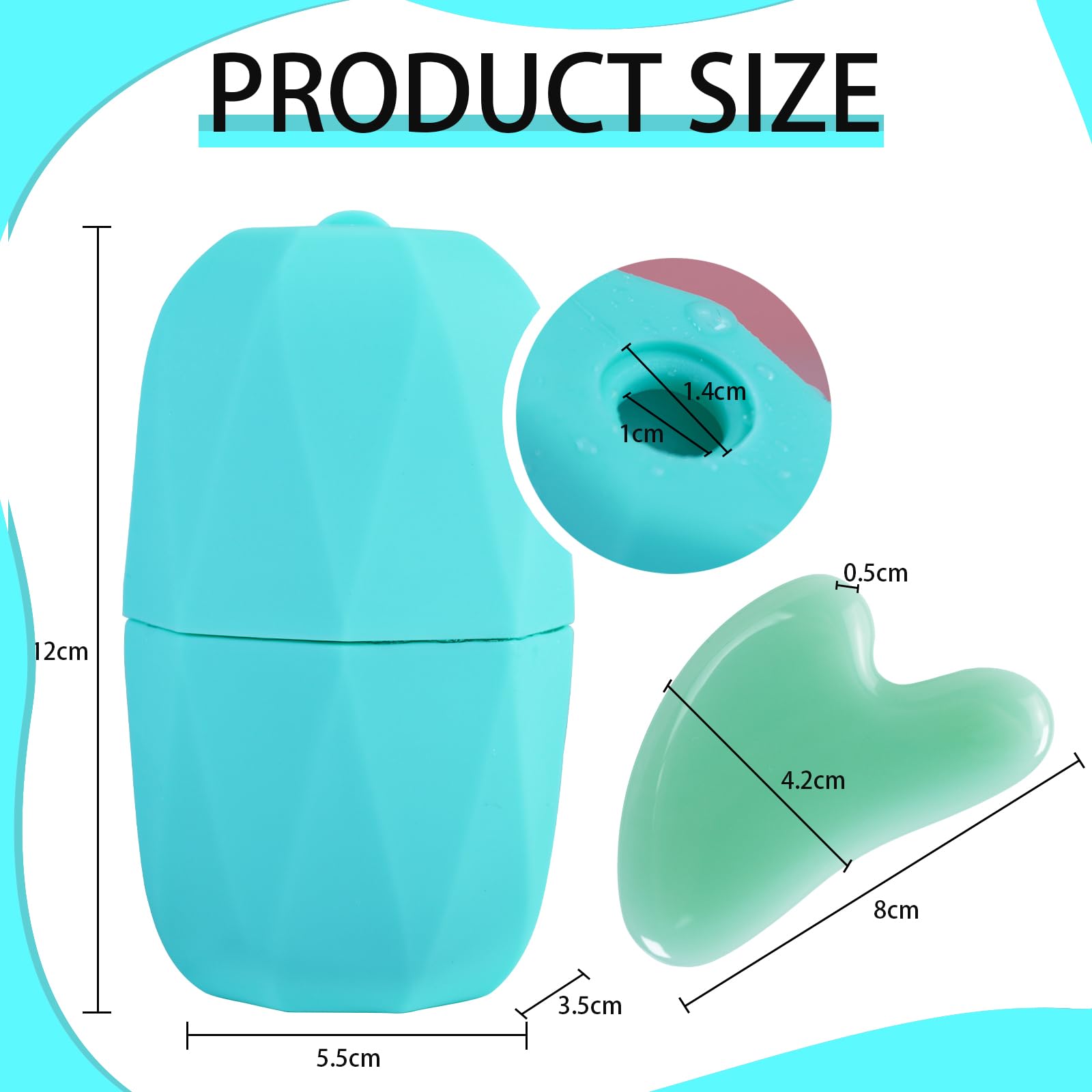 Joyeee Ice Face Roller and Gua Sha Set, Reusable Silicone Mold, Gua Sha Stone Massager Tools for Shrink Pores Anti Wrinkle Reduce Puffiness Improve Skin Elasticity - Medaid International