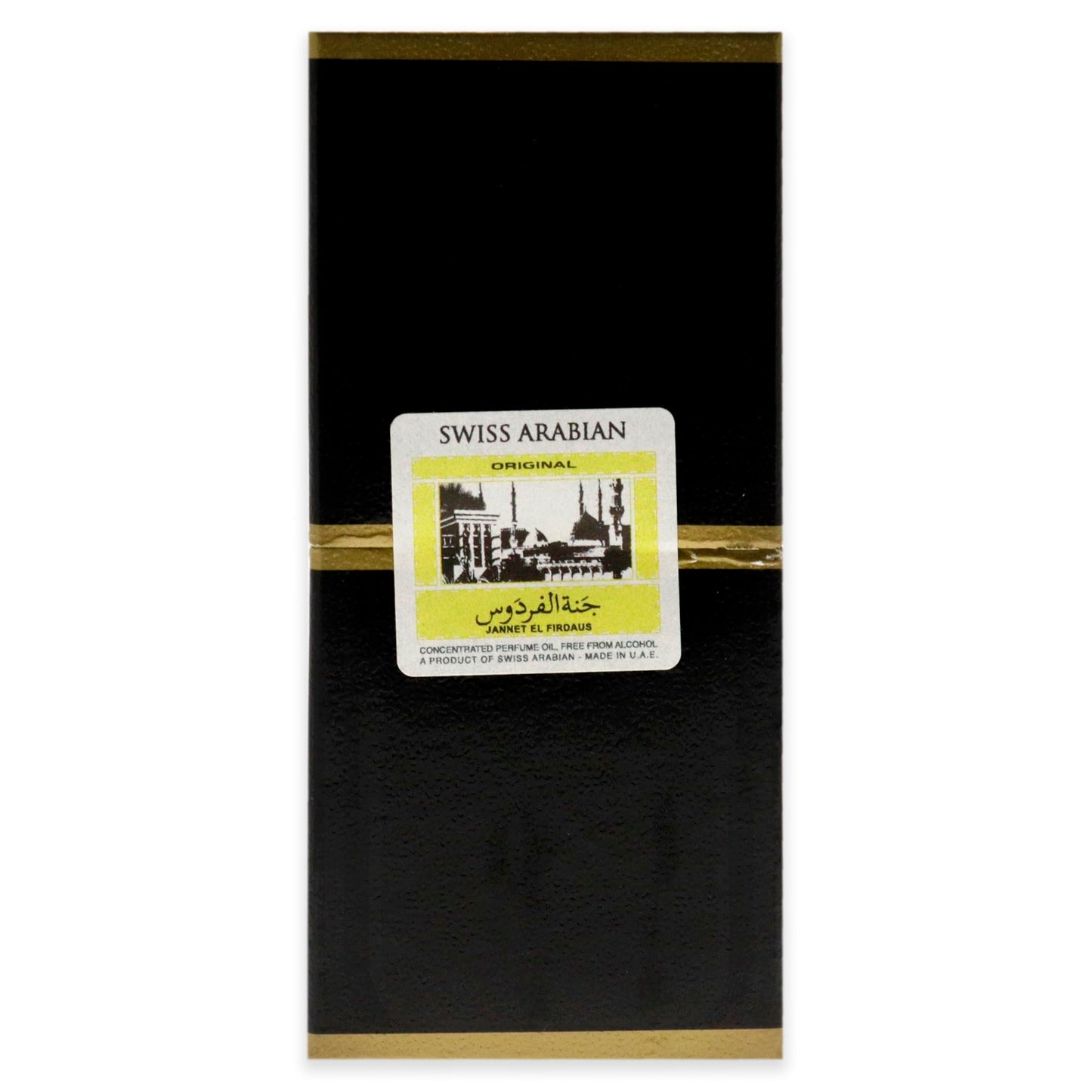 Swiss Arabian Jannet EL Firdaus Black - Luxury Products From Dubai - Long Lasting Perfume Oil for Unisex - Blend of Apricot, Orris, Vanilla and Musk - Perfect for Date Night or Evening Out - 0.3 oz - Medaid International