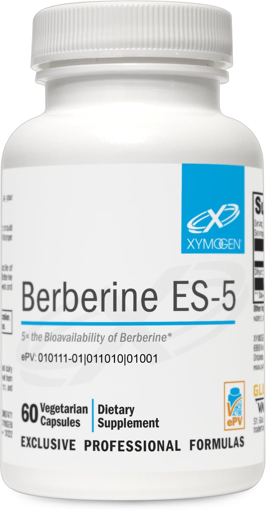 XYMOGEN Berberine ES-5 - Dihydroberberine Berberine Supplement - 5X The Traditional Bioavailability - Metabolic Support (60 Capsules) - Medaid International