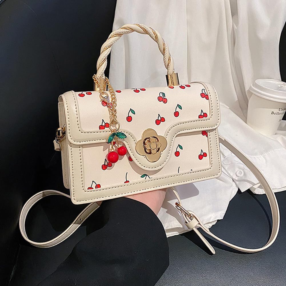 TERRIFI Fashion Shoulder Bag, Lovely Cherry PU Leather Crossbody Bag, Suitable for Women Tote Bag
