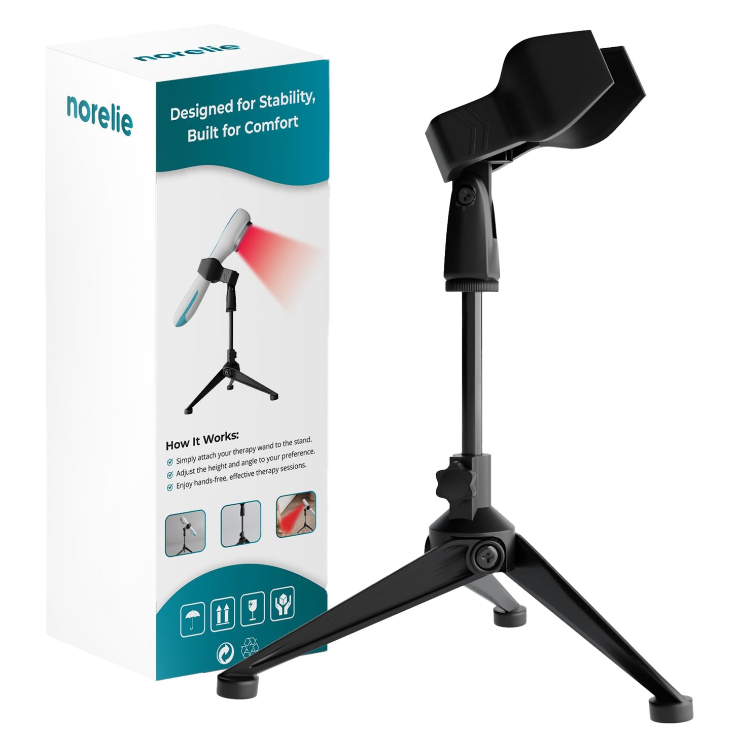 Norelie Stand for RedRevive Cold Laser Therapy Device, 360° Rotatable, Height-Adjustable Holder for Hands-Free Use and Convenient Storage of Red Light Therapy Wand - Medaid International