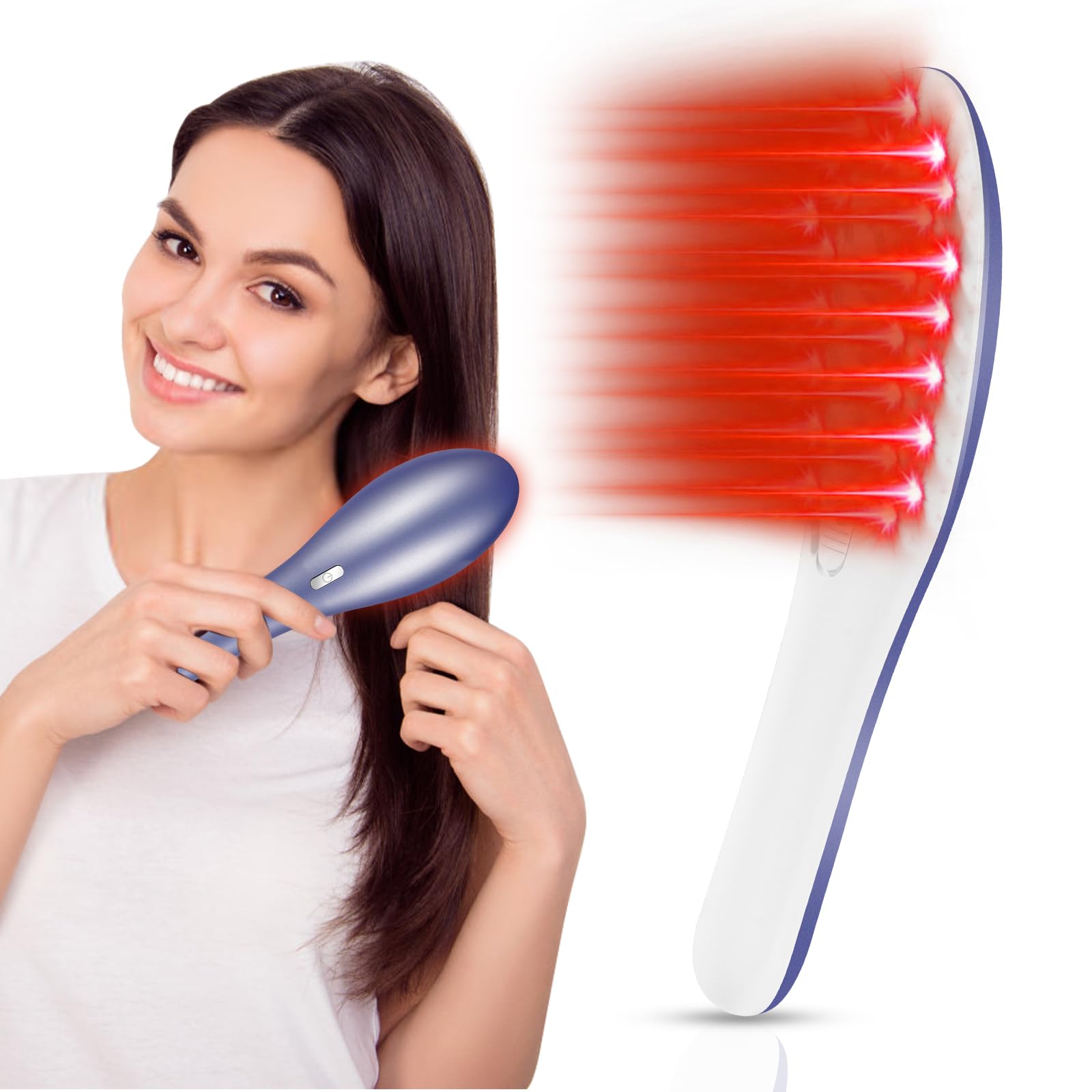 NNUSHK Laser Therapy Hair Growth Comb,Laser Hair Growth Device Electric Scalp Massager, Promote in Women and Men - Medaid International