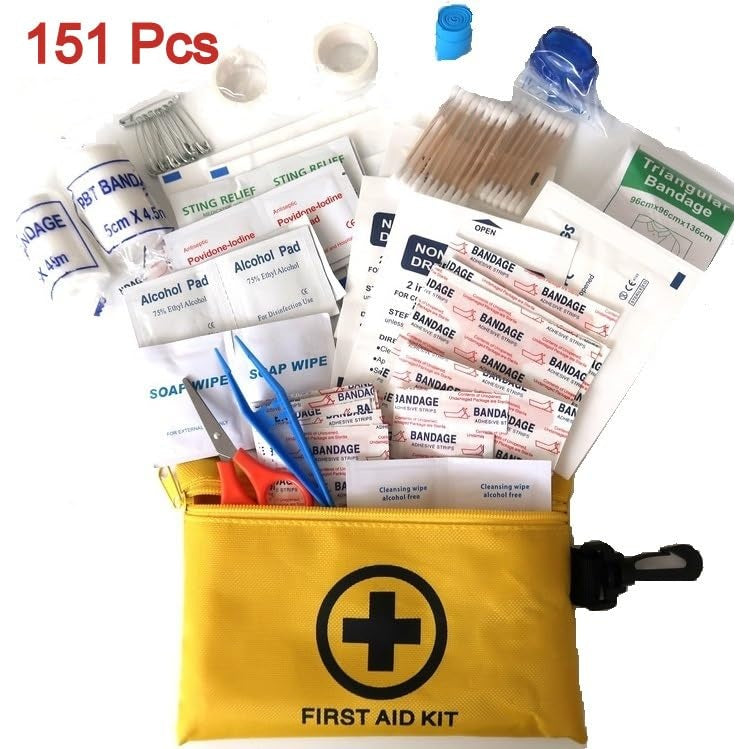 3 Packs 151 Pcs First Aid Kits Small for Survival Emergency Trauma Military Tactical Medical School Office Home Hunting Camping Hiking Fishing IFAK EMT Bag