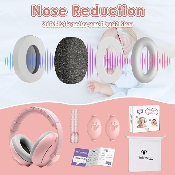 Baby 2-in-1 Noise Protection Headphones: Sweet Pink Edition