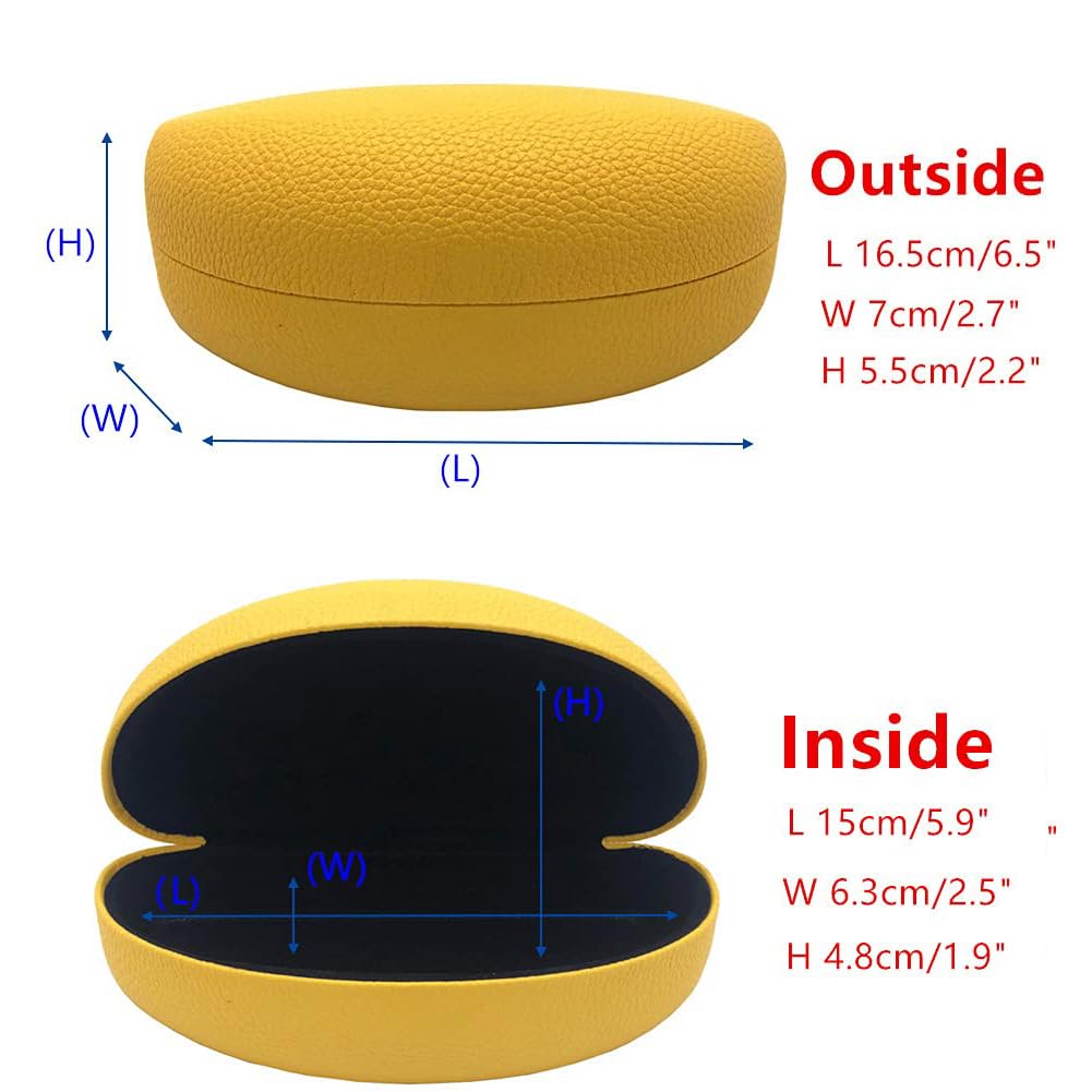 TERRIFI Hard Shell Eyeglasses Case, 2 PACK Protective Case For Sunglasses and Eyeglasses, Sunglasses Case Concise, Suitable for storing men's and women's glasses, Yellow and Black