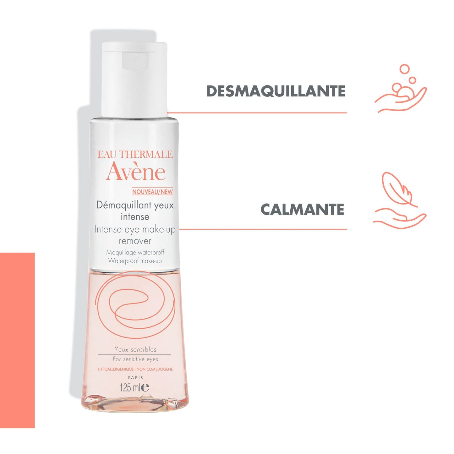 Avene intense eye make-up remover for waterproof make-up 125ml