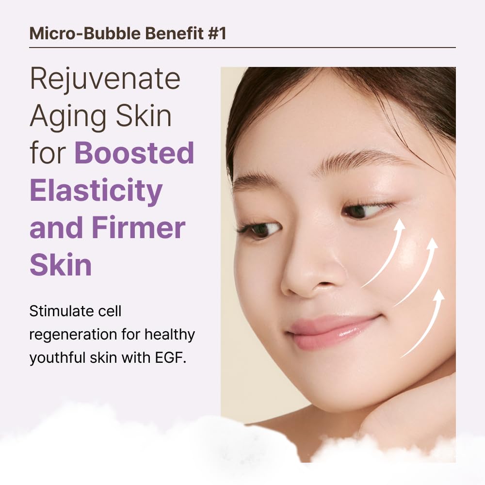 MENOKIN 30 Seconds Quick Bubble Mask [REPAIR] - [EGF Liposome] in Micro-bubbles for Skin Restoration, Hypoallergenic Bubble Capsule for Deep Repair, Korean Skin Care Essential, 70 Uses, fl.oz - Medaid International