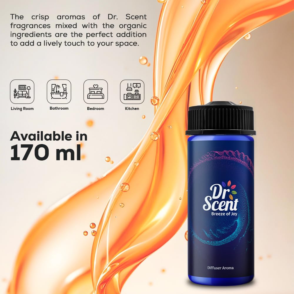 Dr Scent Diffuser Aroma Oudy, With Intense Notes of Rich Agarwood, Sweet Hearty Notes of Praline, Finishing with Strong Woody Hints of Clove (170ml) - Medaid International