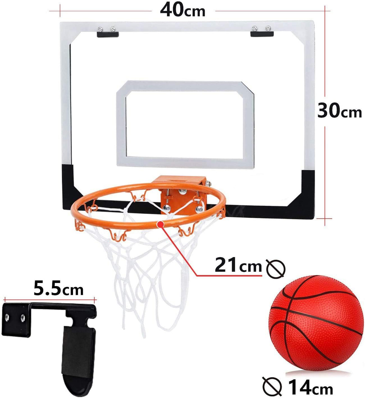 KASTWAVE Mini Basketball Hoop for Kids | Wall Mounted Basketball Hoop Includes Basketball and Net | Indoor Outdoor Sport Games for Boys Girls