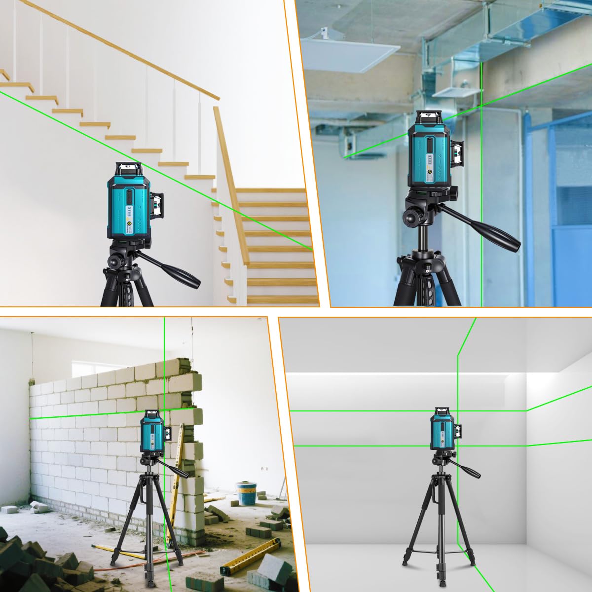 Takamine Lightweight Laser Level Tripod,58.27 Inch Adjustable Laser Level Stand, with 3-Way Rotating Head, 2 Bubble Levels, 1/4 Inch Threaded Interface - Medaid International