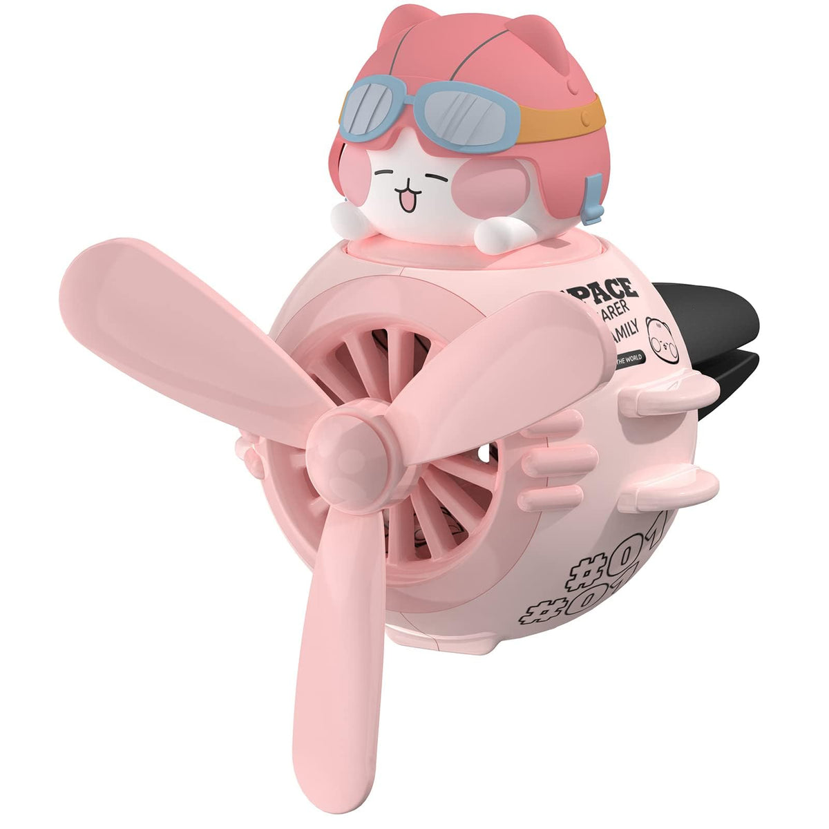 KASTWAVE Car Air Freshener - Cartoon Pilot Design, Vent Clip, Cologne Scent, Pink, Auto Interior Decor Accessory