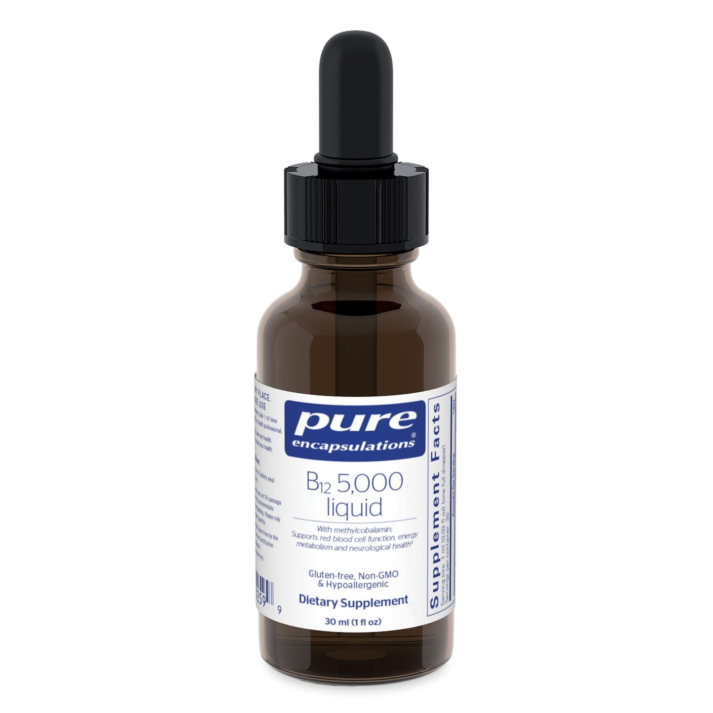 Pure Encapsulations B12 5,000 Liquid - Vitamin B12 Methylcobalamin Supplement to Support Energy, Nerve Health, Cognitive Function & Blood Cells* - Liquid Drops - 1 Fl Oz - Medaid International