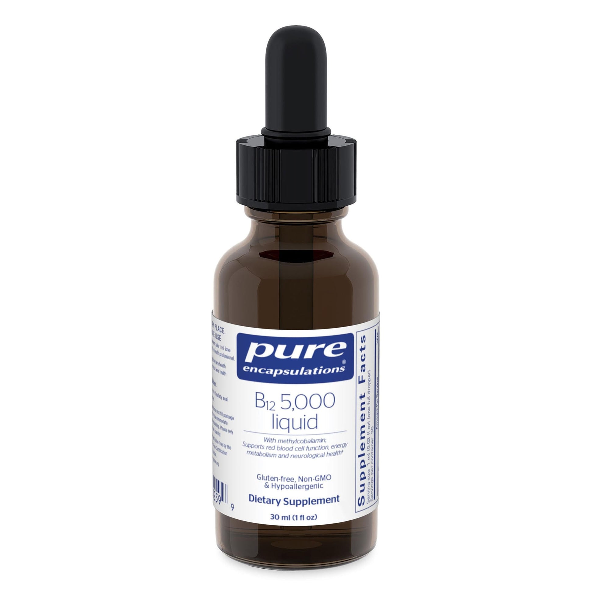 Pure Encapsulations B12 5,000 Liquid - Vitamin B12 Methylcobalamin Supplement to Support Energy, Nerve Health, Cognitive Function & Blood Cells* - Liquid Drops - 1 Fl Oz - Medaid International