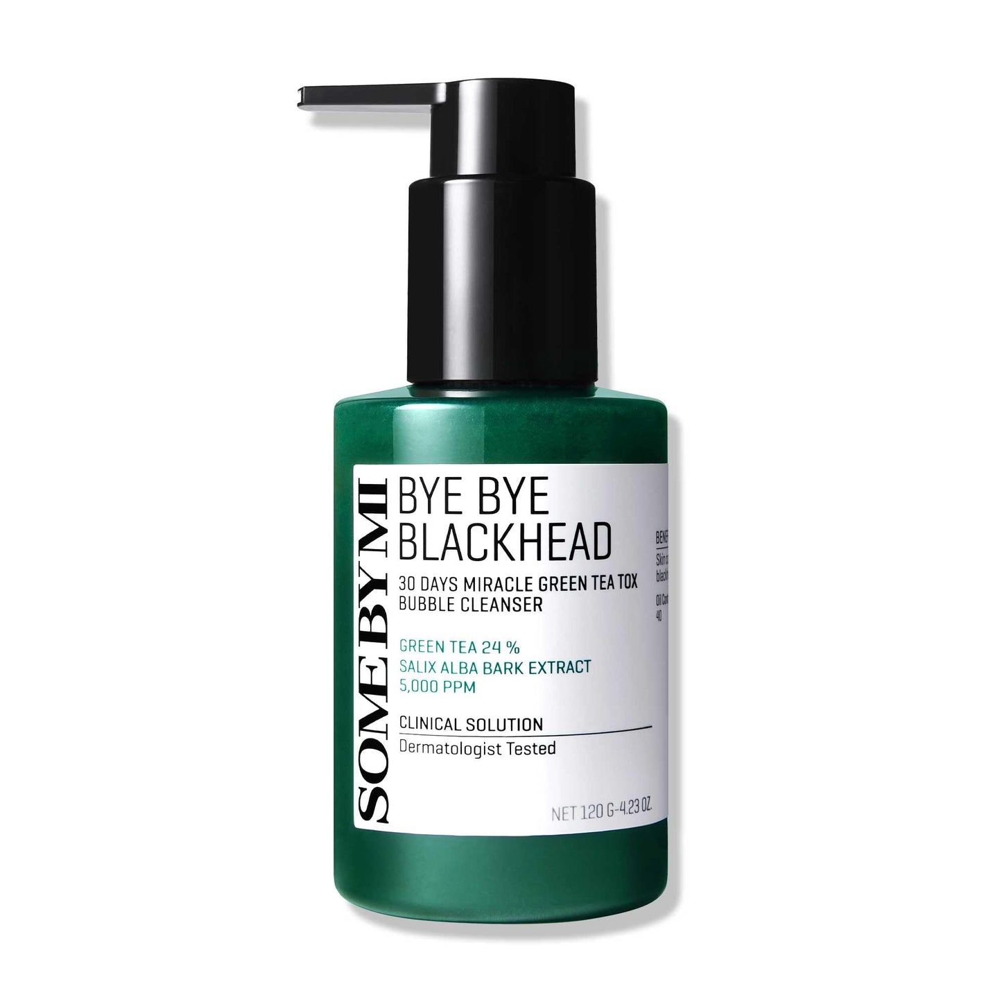 SOME BY MI Bye Bye Blackhead 30 Days Miracle Green Tea Tox Bubble Cleanser – 4.23oz, 120g – Korean Face Wash & Bubble Face Mask – Daily Blackhead-Removing Pore Minimizer for Face – Korean Skin Care - Medaid International