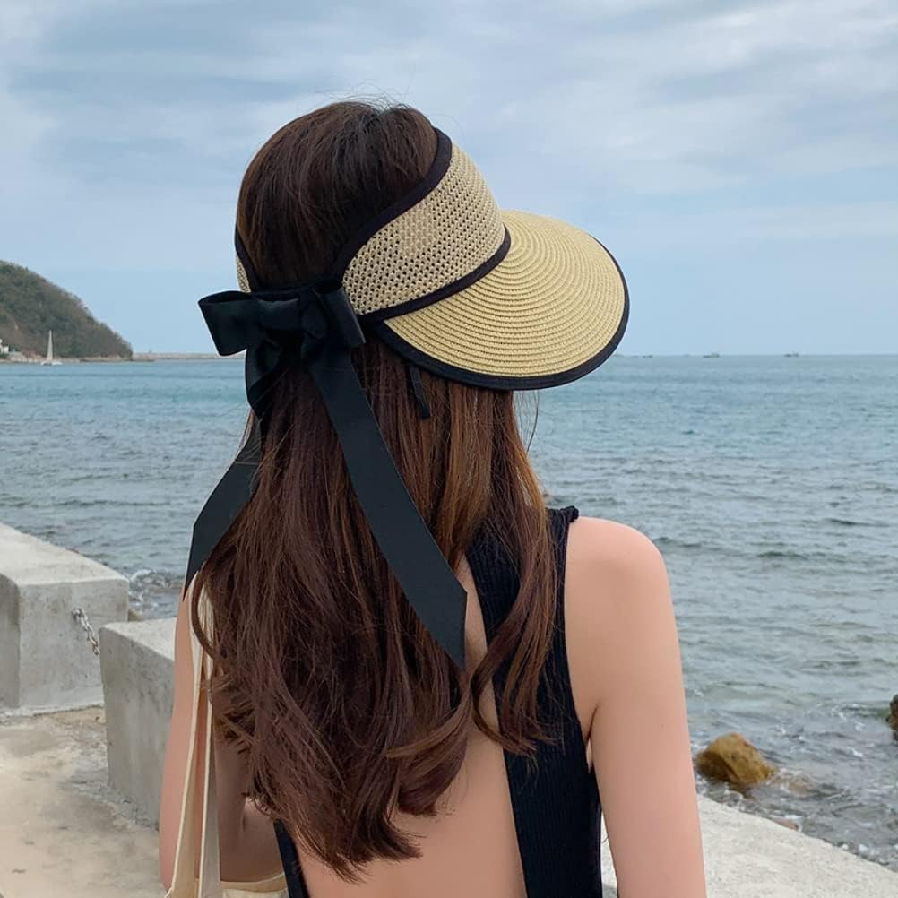 KASTWAVE Women Wide Brim Sun Hat UPF50 Straw Summer Hat Floppy Beach Hat Roll-Up Sun Hat