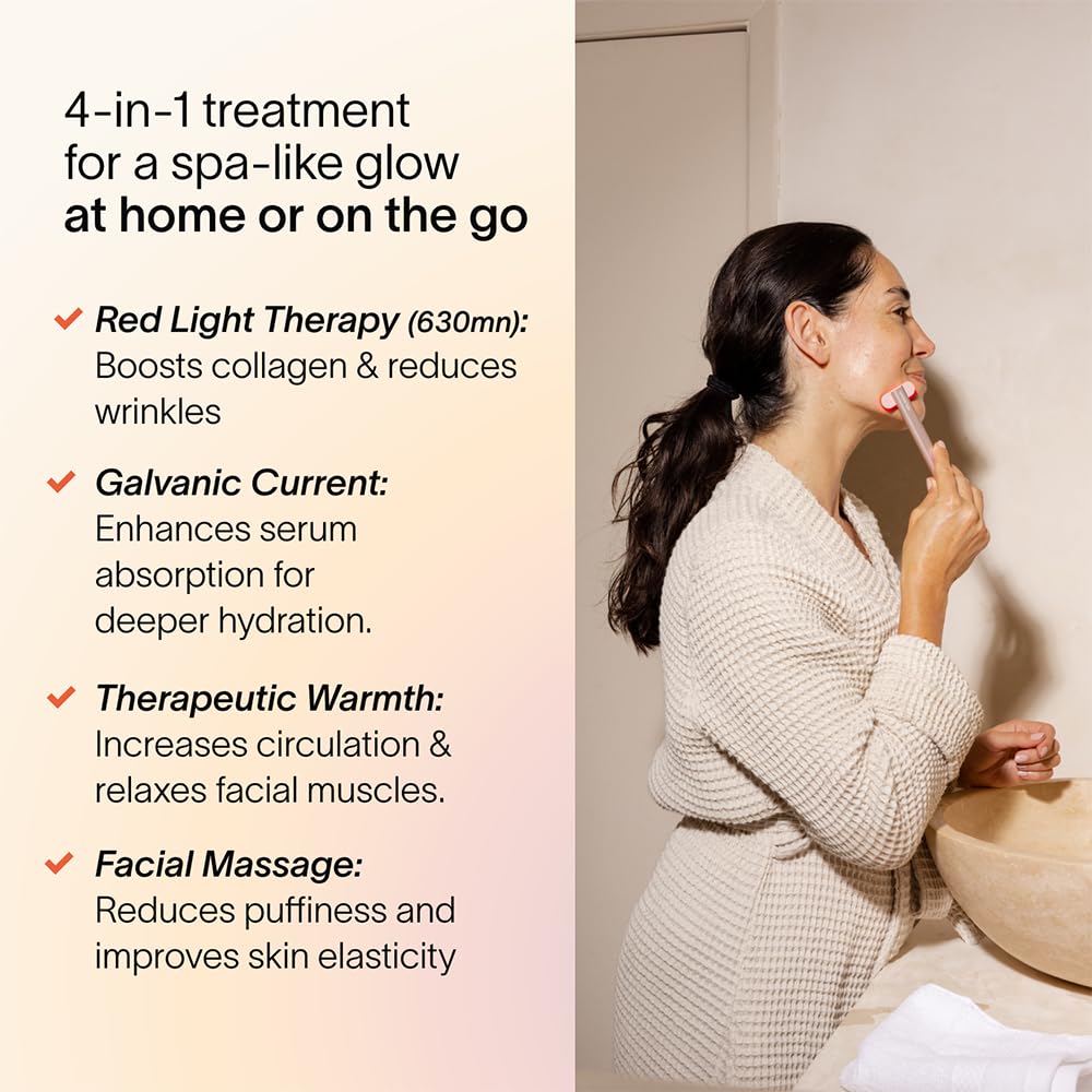Solawave 4-in-1 Red Light Therapy Wand for Face & Neck | Beauty Device with Galvanic Current, Massager & Warmth | Anti-Aging, Wrinkle Reduction, Skin Tightening, Depuffing & Rejuvenation (Ombre) - Medaid International