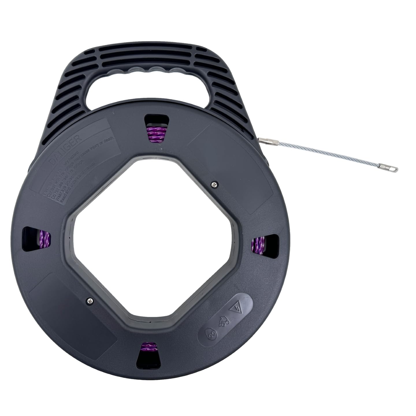 VGongTech 4mm 100ft Fish Tape Reel PET Cable Puller Cable Rods with Case Electrical Cable Puller Through Wall Wire Guide Device Threader - Medaid International