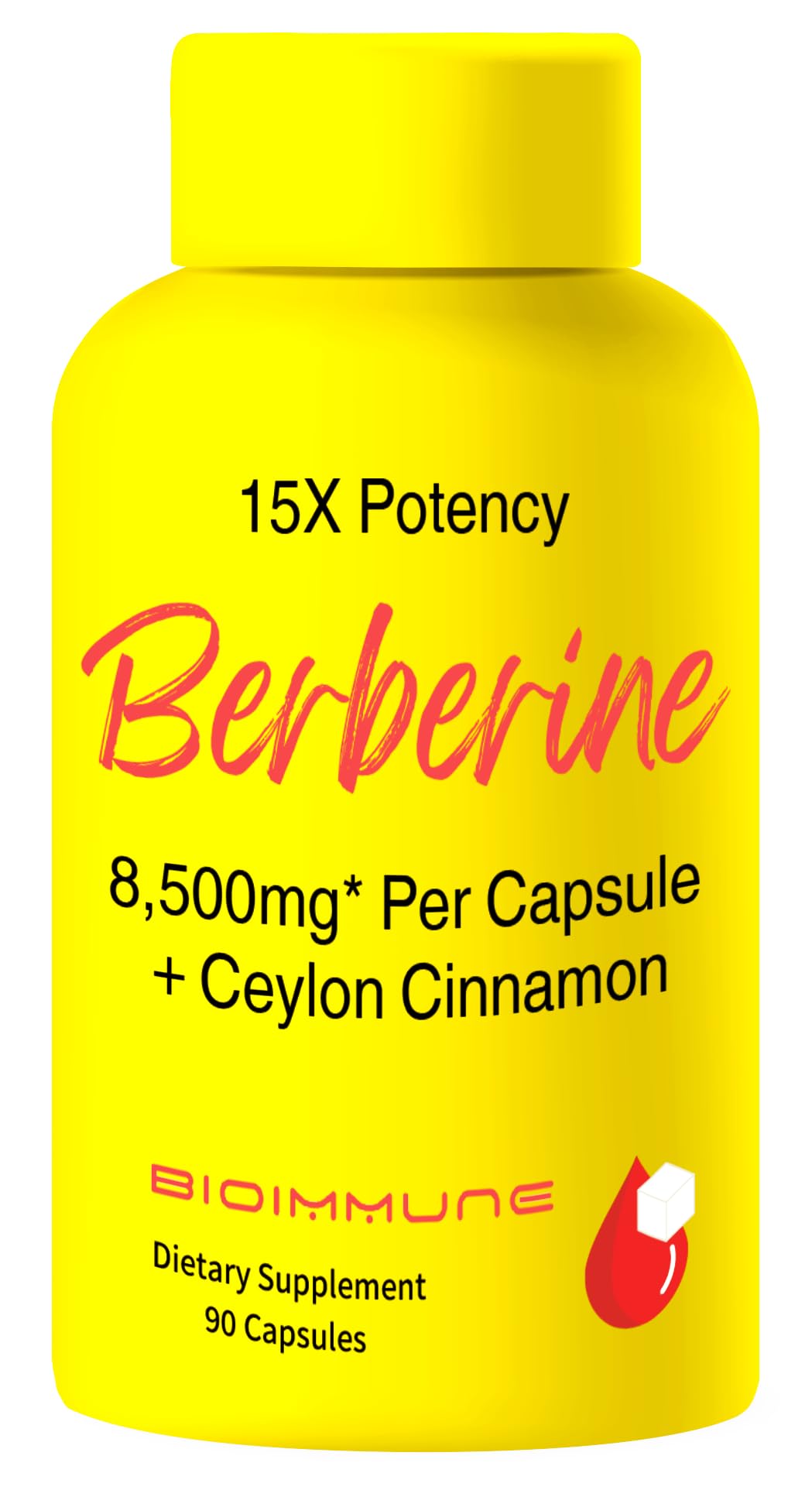 BioImmune Berberine Supplement 15X Potency, Ceylon Cinnamon for Enhanced Absorption & Synergistic Effects. 8,500mg Per Capsule - Medaid International