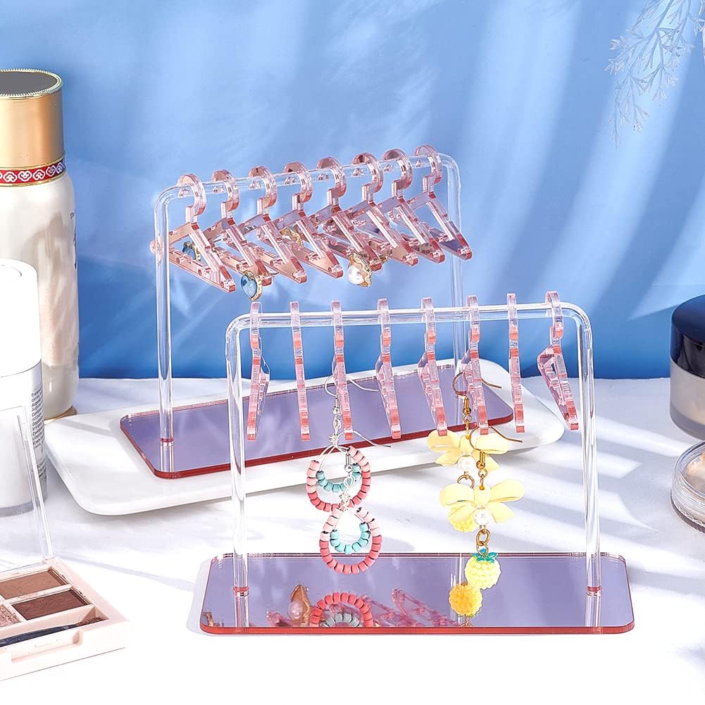 KASTWAVE Acrylic Earring Display Stand Set for Retail and Personal Use Stylish Organizer for Dangle Earrings 2.3x4.6x5.9 Inches