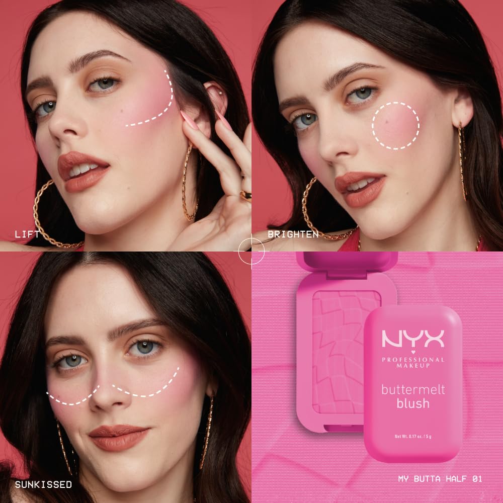 NYX PROFESSIONAL MAKEUP Buttermelt Powder Blush, Fade and Transfer-Resistant Blush, Up to 12HR Make Up Wear, Vegan Formula - U Know Butta - Medaid International