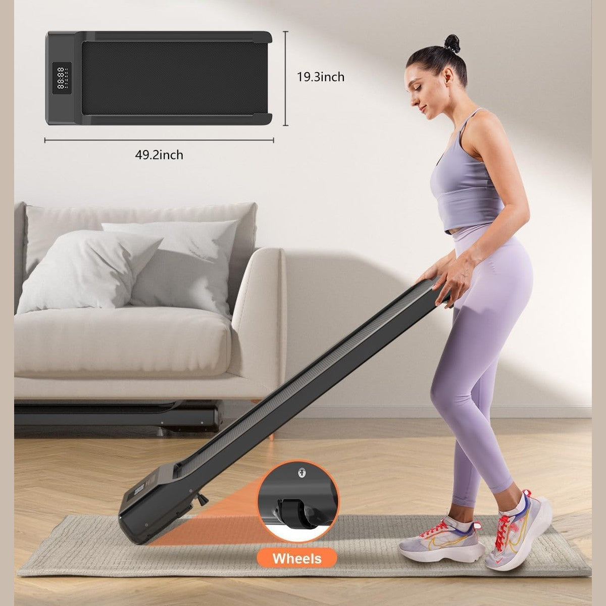 INGUNAR Treadmill For Home, 2.25 HP Protable Under Desk Treadmill Walking Pad With Remote Control, LED Display, Jogging Walking Machine For Exercise, 265lbs, Installation Free (Blackness)INGUNAR Treadmill For Home - Medaid International