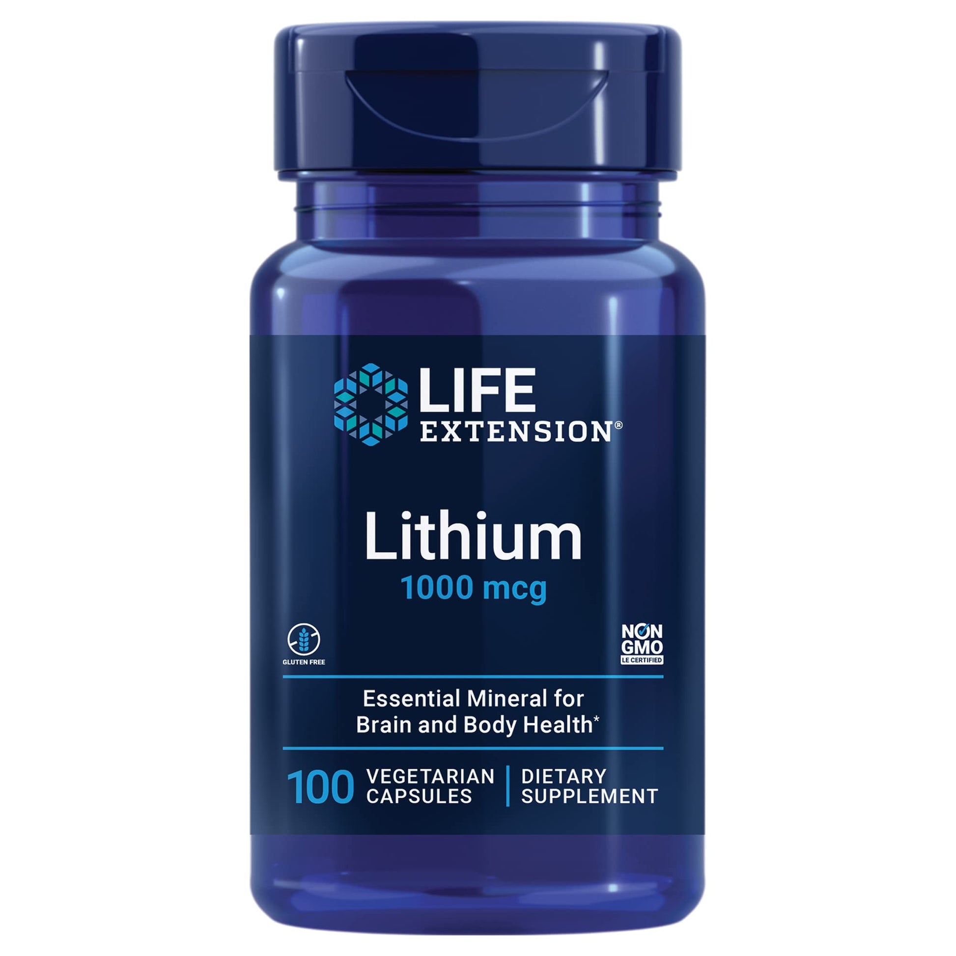 Life Extension Lithium, 1000 mcg – Lithium Orotate – Helps Maintain Cognitive Function & Memory – Low-Dose Formula – Non-GMO, Gluten-Free, Vegetarian – 100 Capsules - Medaid International