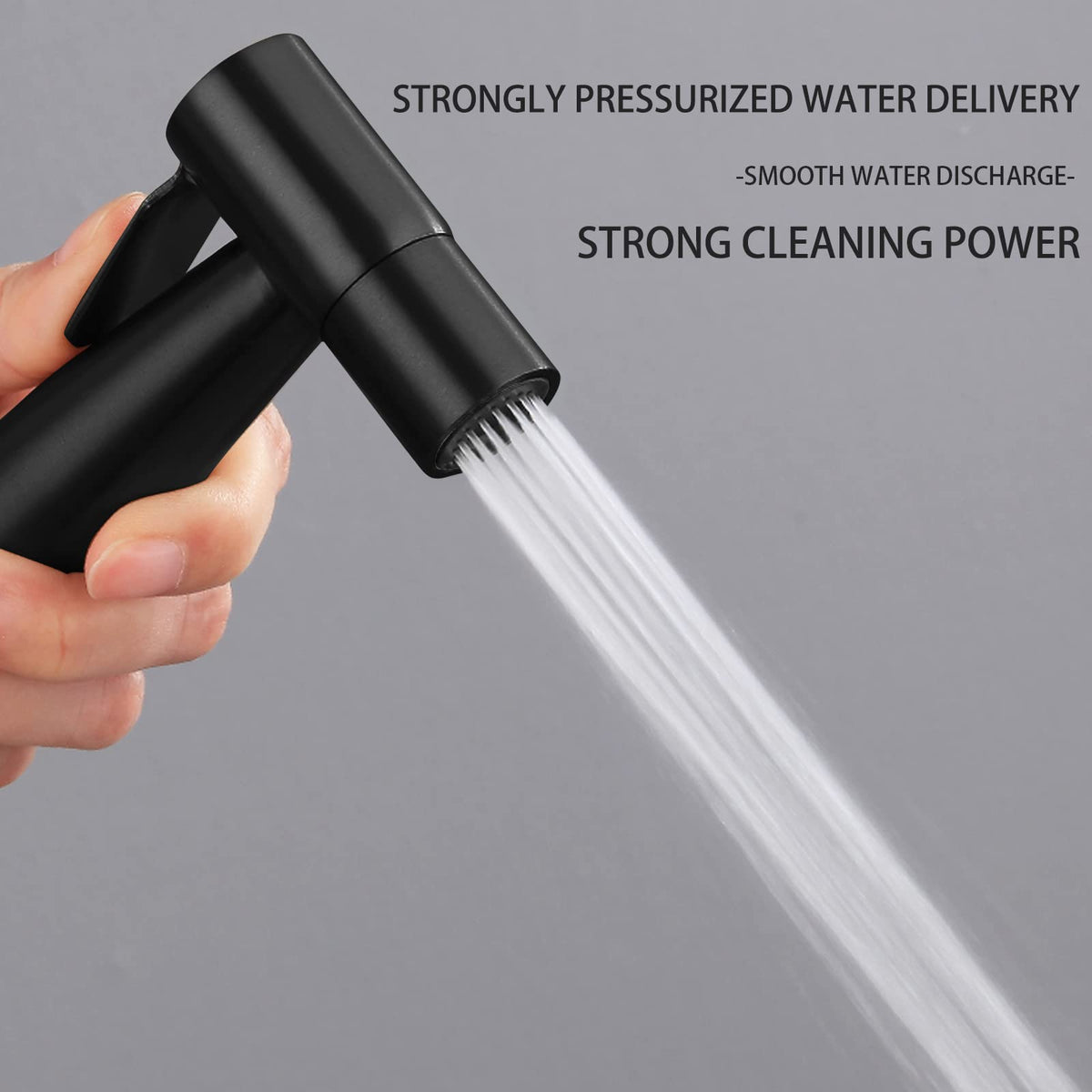 LOSCHEN LOSCHEN Stainless Steel Bidet Sprayer Kit for Toilet, Hand Held Shower Sprayer Shattaf Toilet Attachment for Pet Bath/Personal Hygiene/Bathroom, Easy to Install (Black)