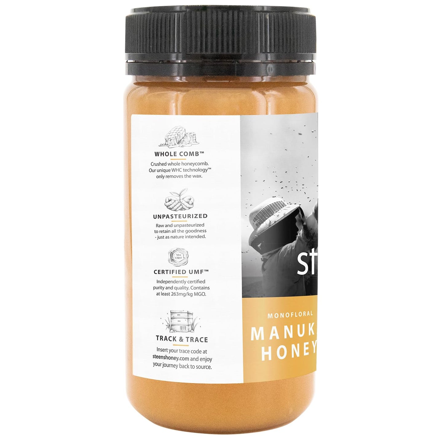 Steens Manuka Honey - MGO 263+ - Pure & Raw 100% Certified UMF 10+ Manuka Honey - Bottled and Sealed in New Zealand - 17.6 oz Jar… - Medaid International
