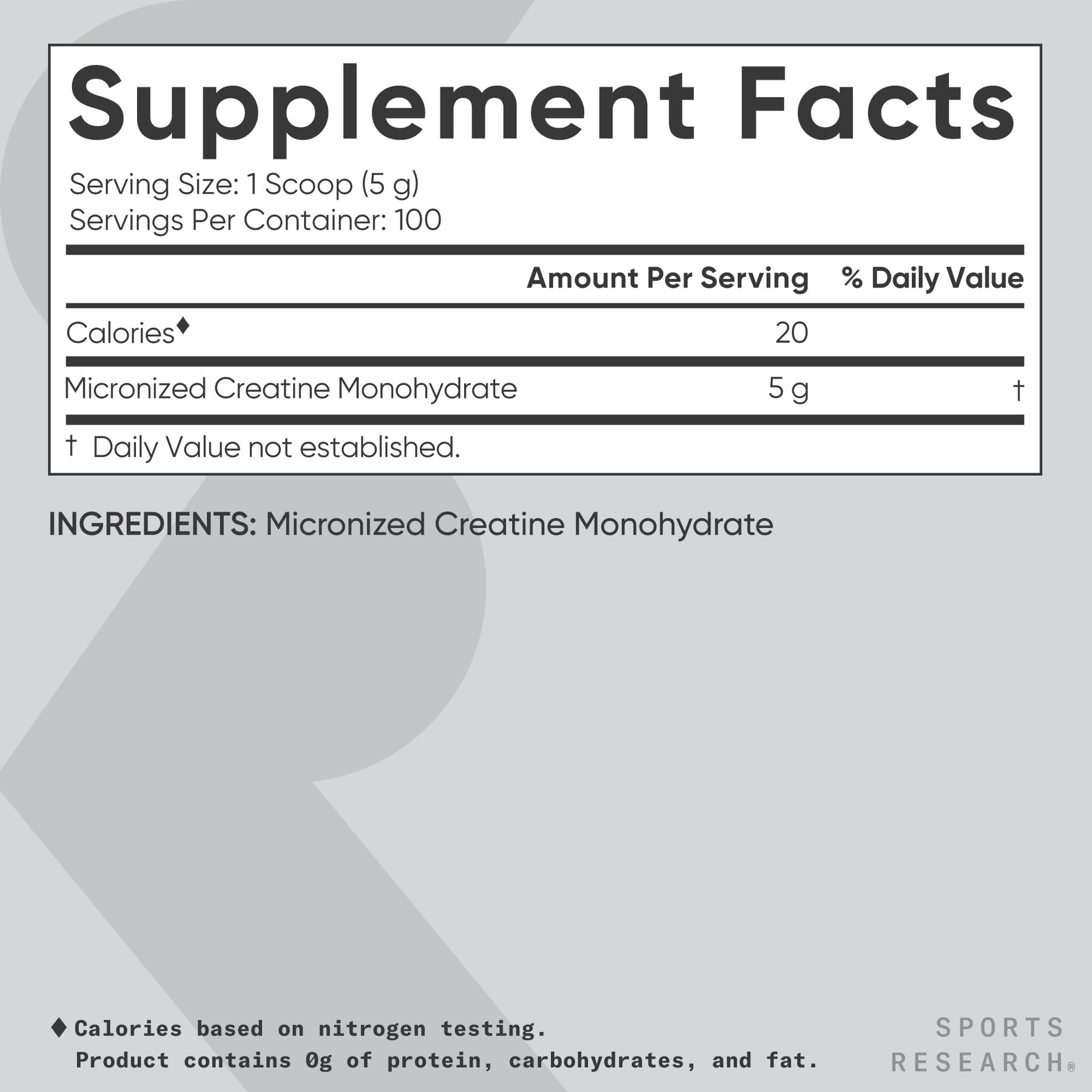 Sports Research Creatine Monohydrate - Gain Lean Muscle, Improve Performance and Strength and Support Workout Recovery* - 5 g Micronized Creatine - 17.46 oz - Medaid International
