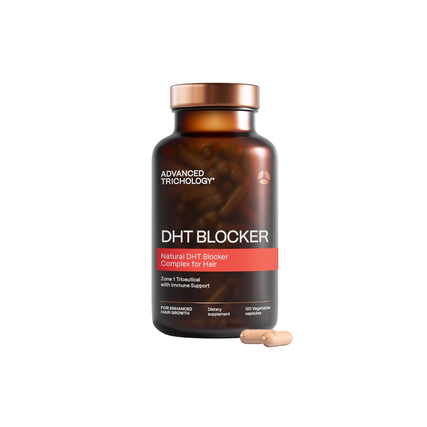Advanced Trichology DHT Blocker - Hair Growth Supplement for Genetic Thinning for Men and Women | Approved* by American Hair Loss Association - 120 Count (Pack of 1) - Medaid International