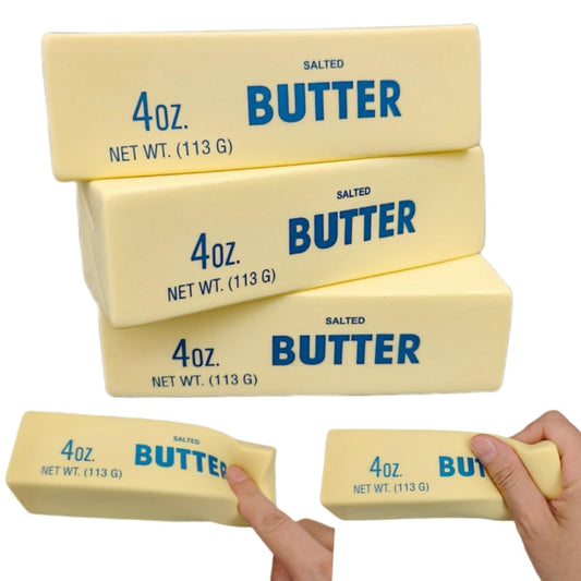 kotron 3 PCS Butter Squishy Toys, Super Soft Butter-Shaped Slow Rising Squishy, Sticky Butter Sticks Squeeze Toys, Realistic Food Squishies Fidget Toys for Decompression Anxiety Relaxation