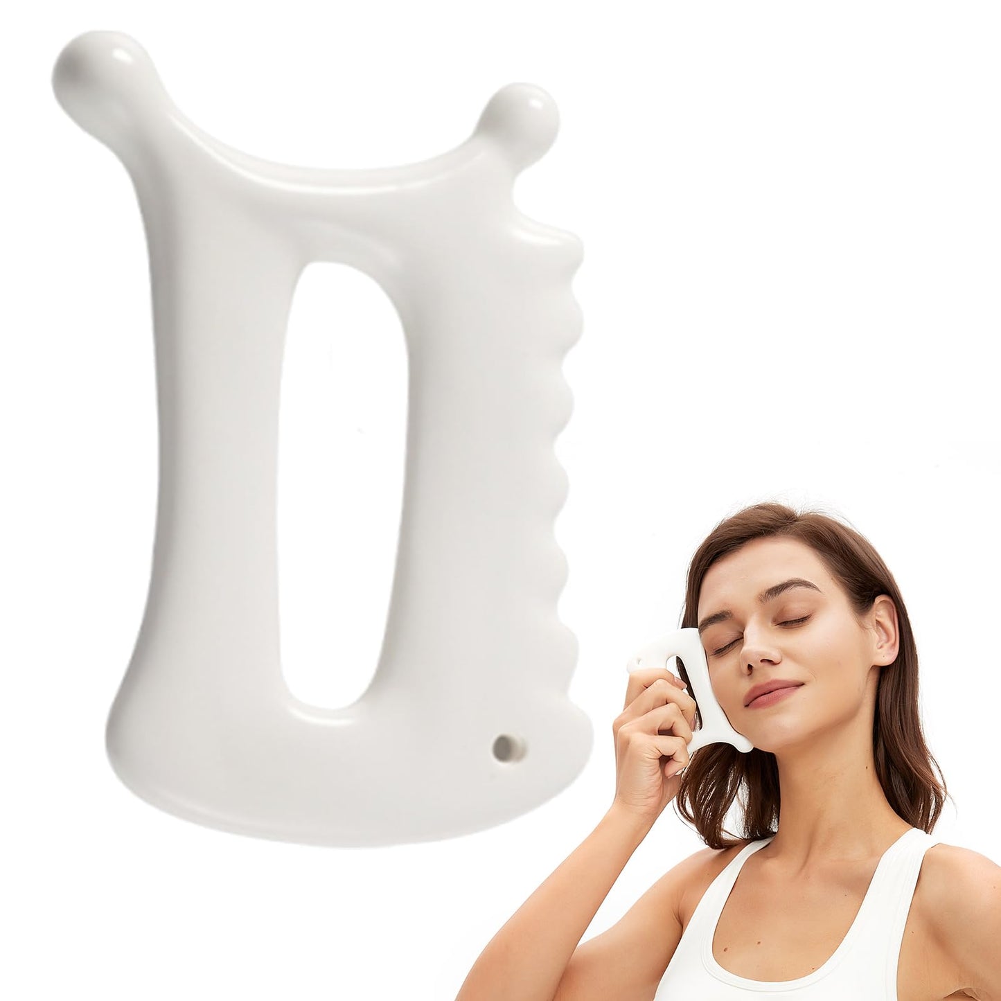 InfiniteRelax Advanced Ceramic Gua Sha Facial Tool, Skin Care for Women Men, Face Body Korean 괄사 Guasha Massage Tool Gift for Mom - Medaid International