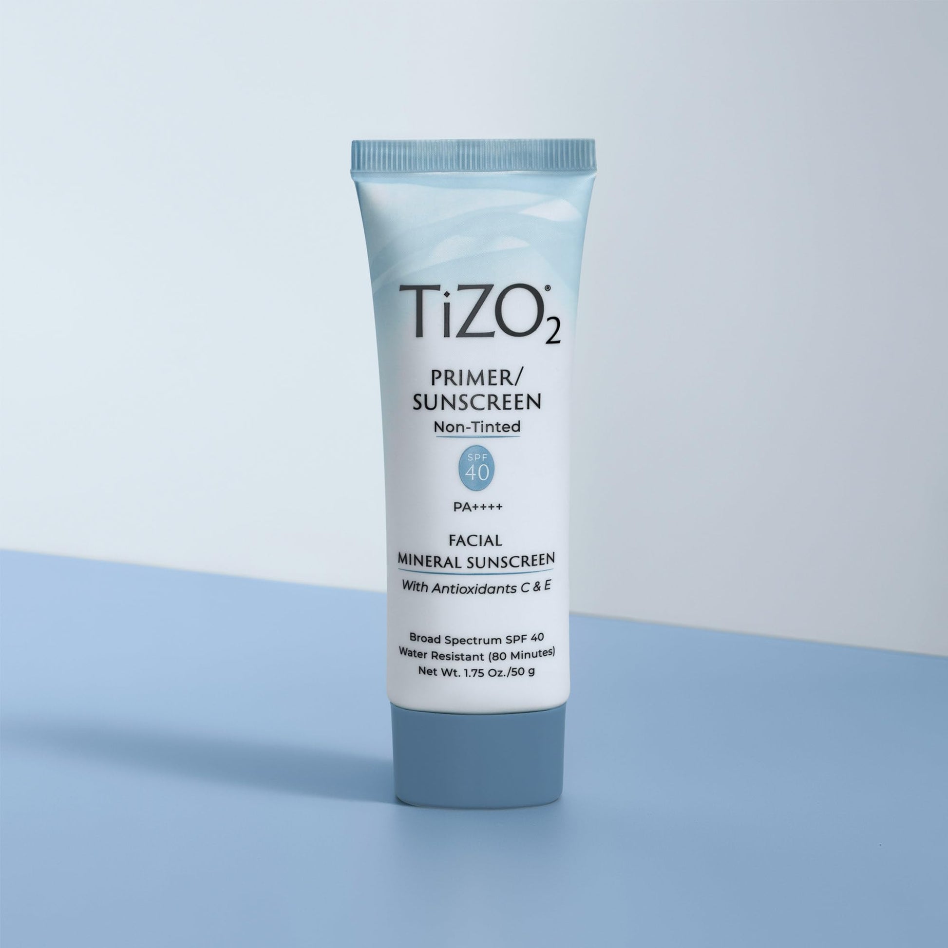TiZO2 Facial Mineral Sunscreen and Primer, Non-tinted Broad Spectrum SPF 40 with Antioxidants, Sheer matte finish, Fragrance-Free, Oil-Free, Dermatologist-recommended, PA++++ 1.75 oz - Medaid International
