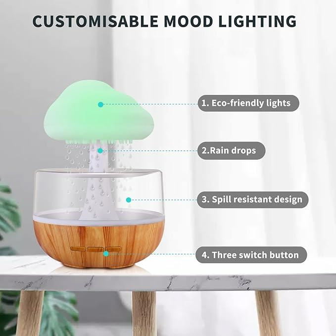 Rgb Raining Humidifier Rain Cloud - Medaid International