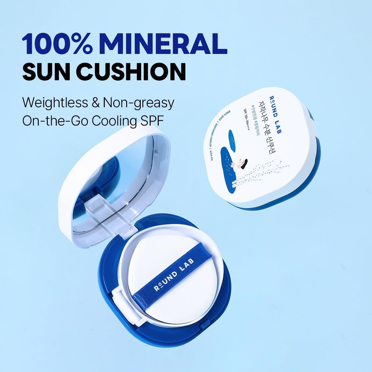 ROUND LAB Birch Juice Moisturizing UVLock Sun Stick + Birch Juice Moisturizing UV Lock Sun Cushion, Korean sunscreen, No White Cast, Mineral Sunscreen for Sensitive Skin - Medaid International