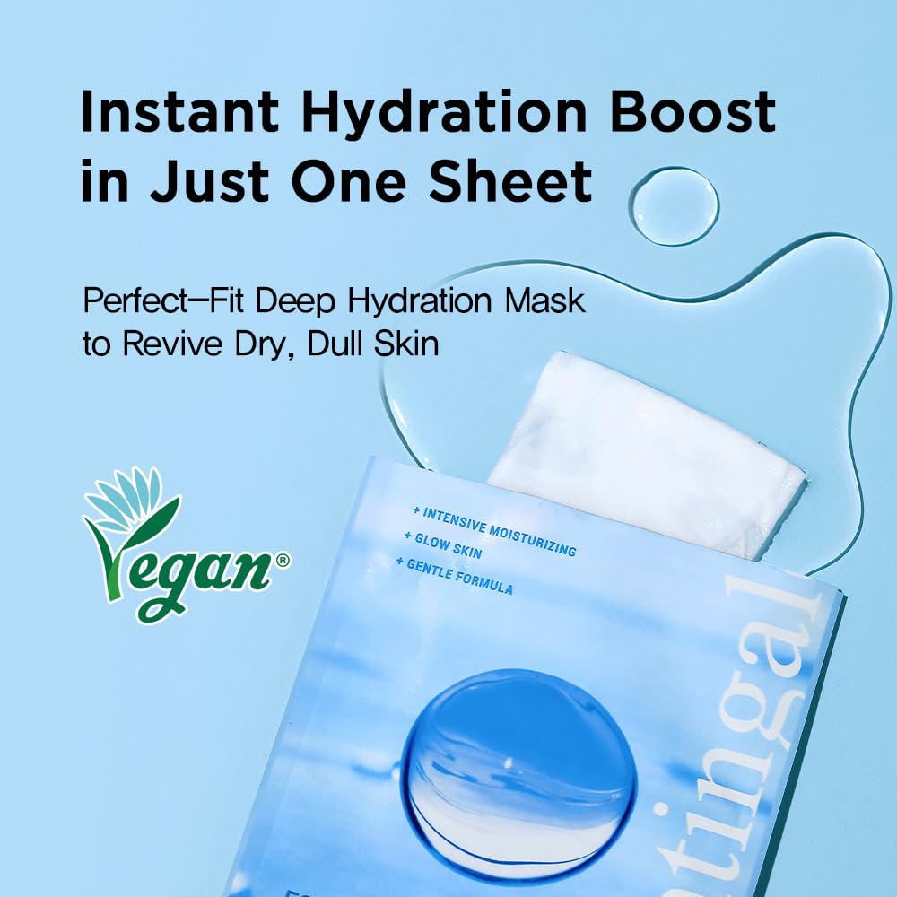 Nightingale Ecto-hyaluronic Soothing Mask, Hyaluronic Acid, Betula Alba Juice, Ectoin, Korean Hydrating Facial Mask, Alcohol Free, Korean Skin Care - Medaid International
