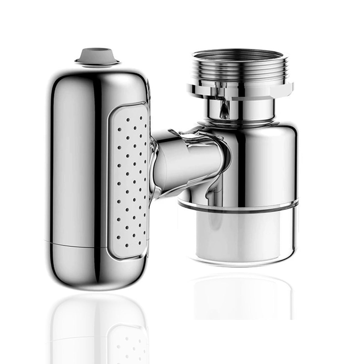 360° Rotating Faucet Aerator with Water Purification Filter, 4 Modes, for Kitchen and Bathroom Sink, Includes 2 Filter Cartridges, Chrome