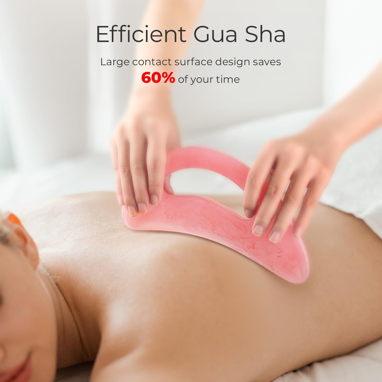 Scienlodic Gua Sha Massage Tool with Handle (Resin) Larger Guasha Scraping Tool for Back Neck Face Leg Massage, Lymphatic Drainage, Cellulite Remove - Large - Medaid International