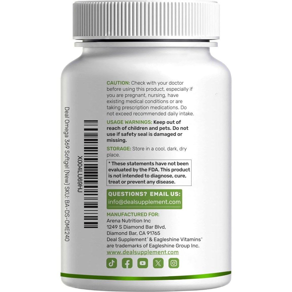 Triple Omega 3-6-9 Fish Oil Supplements 3,600mg – 240 Softgels with Flaxseed Oil & Borage Oils Complex – High EPA + DHA – Burpless Pills, Lemon Flavored, Wild Caught – Heart, Joint, & Brain Support - Medaid International