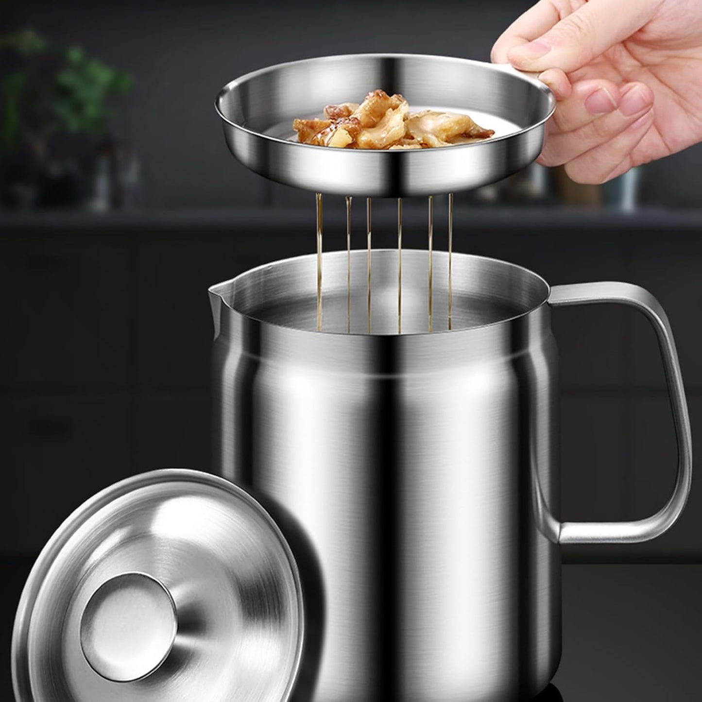 Stainless Steel Oil Pot - Large Size