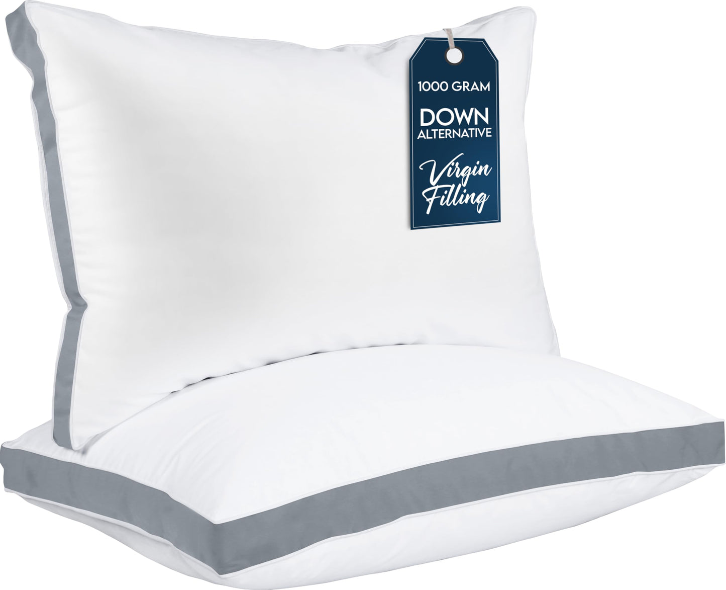 Utopia Bedding Bed Pillows for Sleeping Queen Size (Grey), Set of 2, Cooling Hotel Quality, Gusseted Pillow for Back, Stomach or Side Sleepers - Medaid International