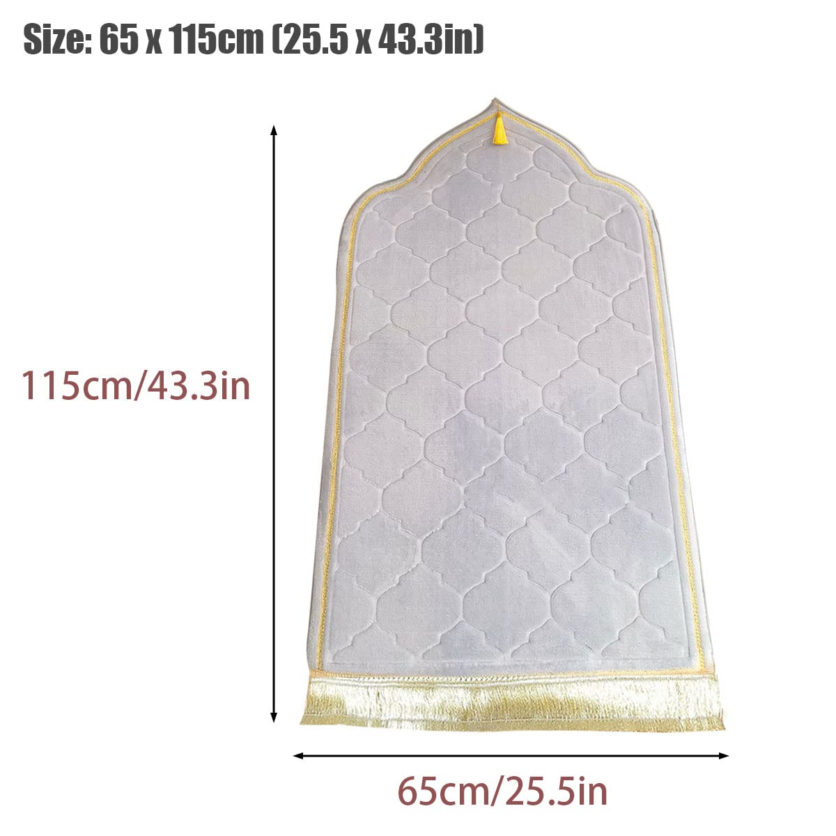 Muslim Prayer Mat, Thick Soft Velvet Muslim Rug, Portable Muslim Prayer Rug, Turkish Prayer Carpet,Janamaz Sajada Carpet for Men and Women Plain Solid Prayer Mat Ramadan Eid Gift. (Beige) - Medaid International