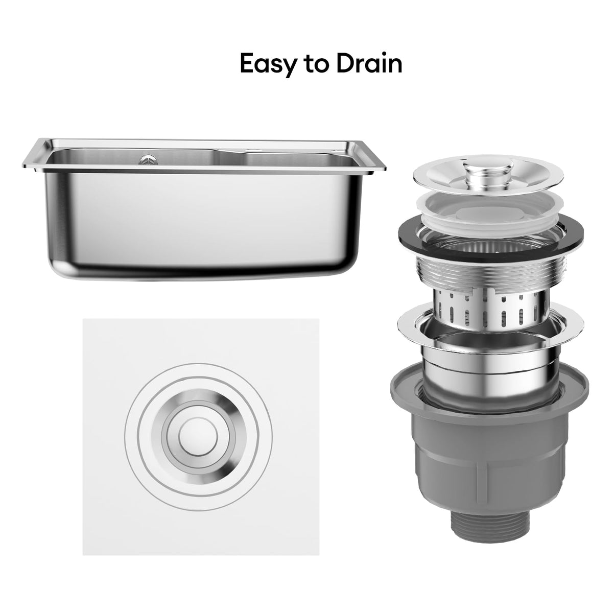 JOMOO Kitchen Sink, 22 * 14.8inches Single Bowl Kitchen Sink with SUS 304 Stainless Steel, Topmount Drop In Workstation Sink and Accessories (580 * 400 * 200mm)
