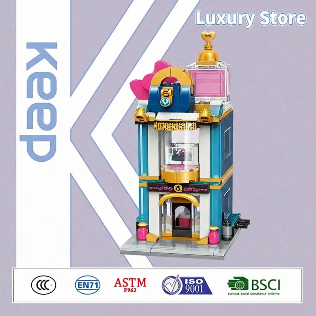 KASTWAVE Girls Luxury Store House Building Block Kits, Street View Model Sets Toys for 6-12 Years Old, Display Construction Toy Buildin Kit, 344Pcs Girl Gift for Birthday