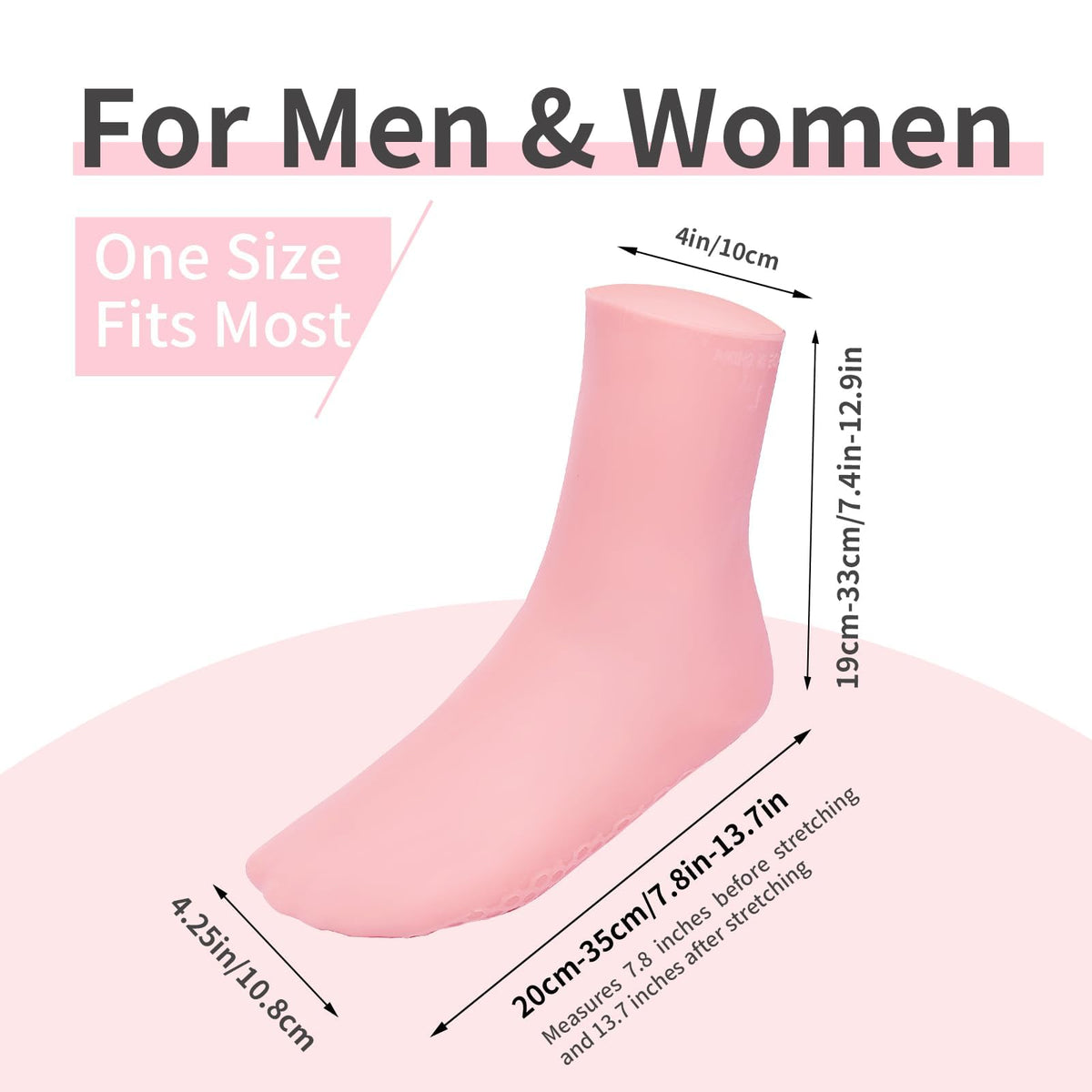 KASTWAVE Silicone Moisturizing Socks, Long Silicone Socks, Aloe Socks, Soft Gel Socks, for Dry Cracked Feet Women, Calluses, Spa Gel Socks Foot Care by, Dry Feet, Softening Calluses, Rough Skin