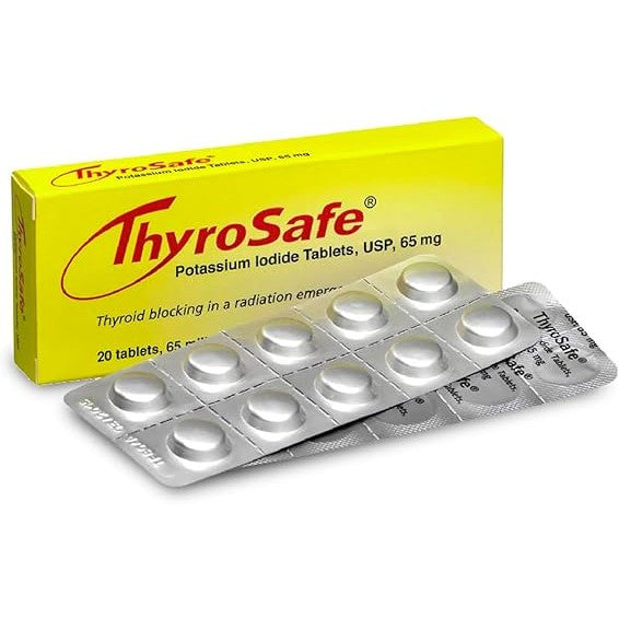 65mg Potassium Iodide Tablets (20 Pack) - Protects Your Thyroid from Nuclear Radiation Exposure
