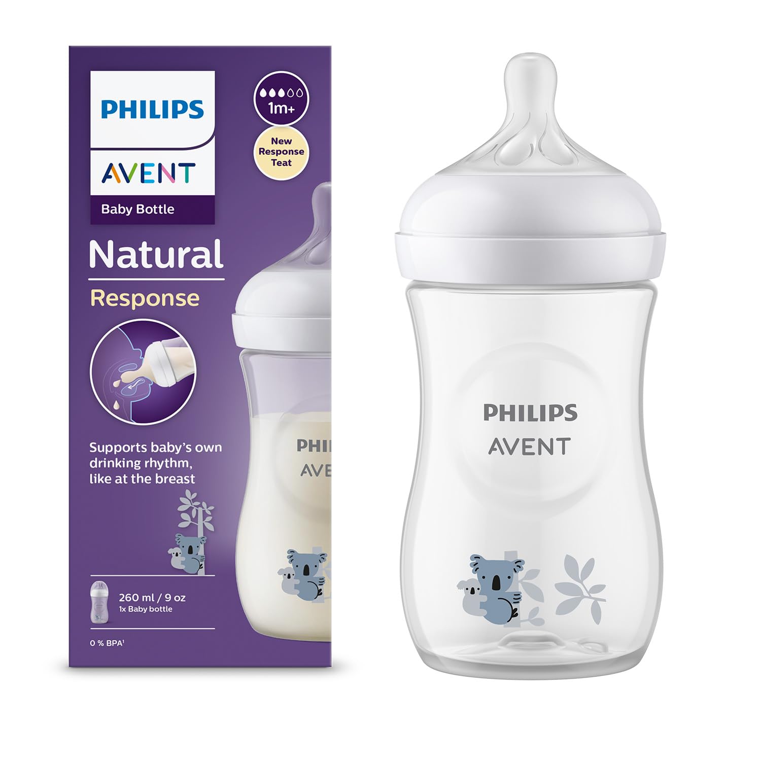 Avent - Natural Bottle 260ML Koala - Single Pack