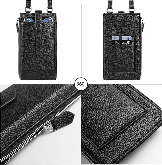 TERRIFI Women's Small Crossbody Bag and Cell Phone Wallet with Adjustable Shoulder Strap and Card Slots for iPhone 15 14 13 Pro Max and Most Smartphones Under 6.6 Inches Compact Lightweight Mini Bag
